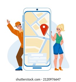 shipment tracking delivery order route. truck service. package app transport character web flat cartoon illustration