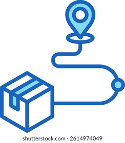 Shipment Tracking Icon Blue Vector Illustration
