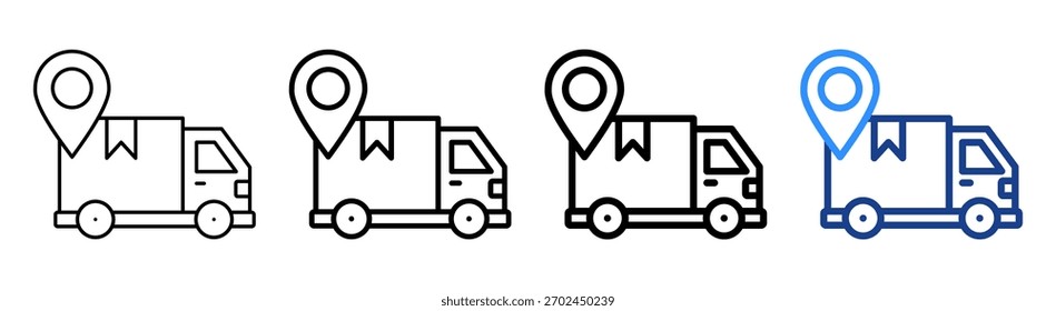 Conjunto de Colección de contorno diferente de icono de seguimiento de envío