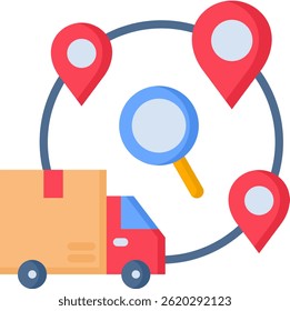 Shipment Tracking Icon Flat Vector Illustration