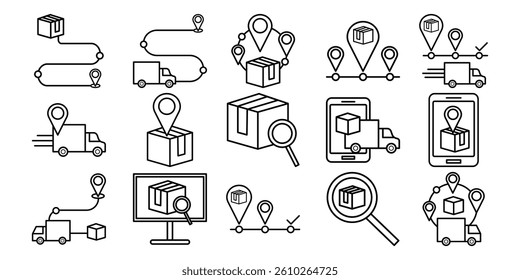 Shipment Tracking Icon Vector Collection