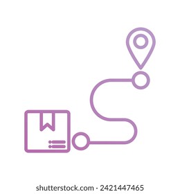 icono de seguimiento de envío con ilustración de material vectorial de fondo blanco