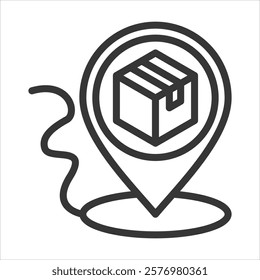 Shipment Tracking Outline Icon Vector Illustration