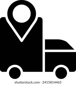 shipment tracking solid and glyph vector illustration