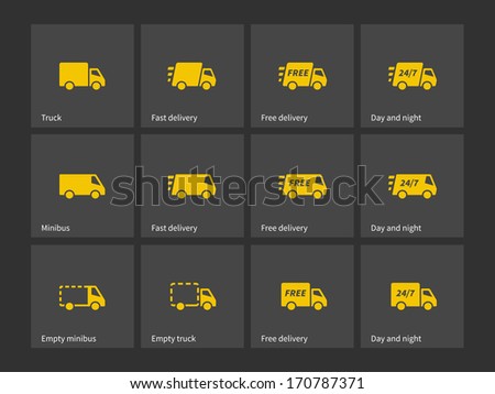 Shipments and free delivery icons. Vector illustration.
