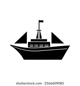 A ship--minimalist-realistic icon icon Vector art