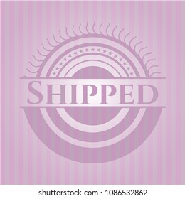 Shipped badge with pink background