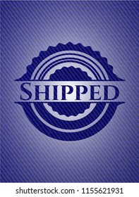 Shipped emblem with denim texture