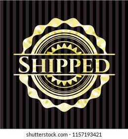 Shipped gold badge or emblem