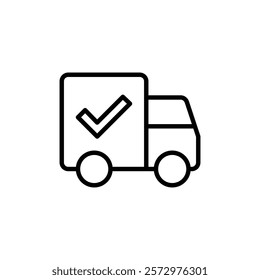 Shipped icon flat editable icon mark