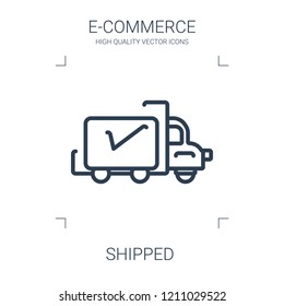 shipped icon. high quality line shipped icon on white background. from e commerce collection flat trendy vector shipped symbol. use for web and mobile