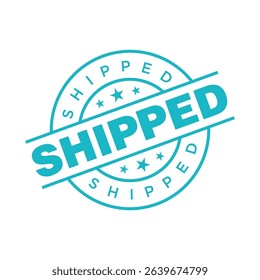Shipped Letter Rubber Stamp Vector Design Template