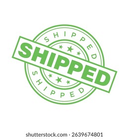 Shipped Letter Rubber Stamp Vector Design Template