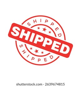 Shipped Letter Rubber Stamp Vector Design Template