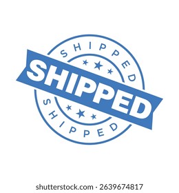 Shipped Letter Rubber Stamp Vector Design Template