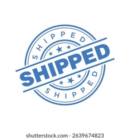 Shipped Letter Rubber Stamp Vector Design Template
