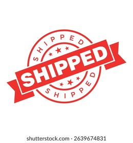 Shipped Letter Rubber Stamp Vector Design Template