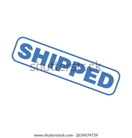 Shipped Letter Rubber Stamp Vector Design Template