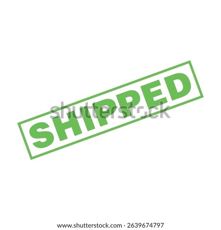 Shipped Letter Rubber Stamp Vector Design Template