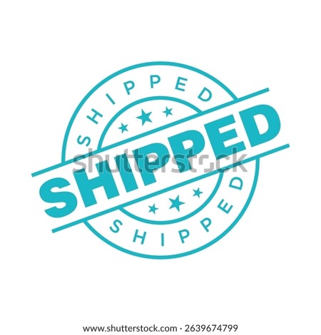 Shipped Letter Rubber Stamp Vector Design Template