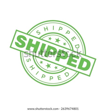 Shipped Letter Rubber Stamp Vector Design Template