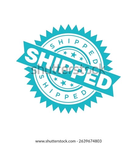 Shipped Letter Rubber Stamp Vector Design Template
