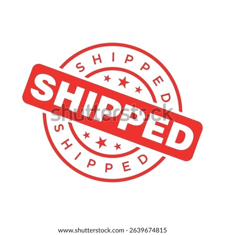 Shipped Letter Rubber Stamp Vector Design Template