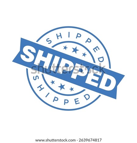 Shipped Letter Rubber Stamp Vector Design Template
