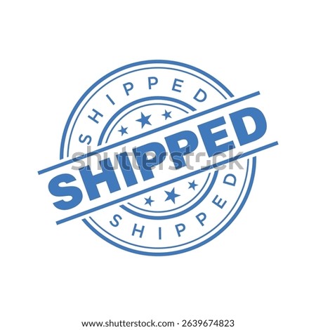 Shipped Letter Rubber Stamp Vector Design Template