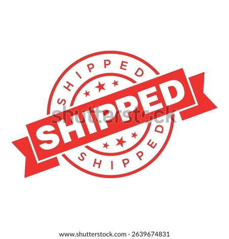 Shipped Letter Rubber Stamp Vector Design Template