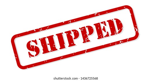 Shipped red rubber stamp vector isolated