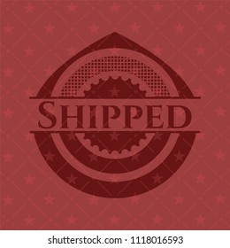 Shipped retro style red emblem