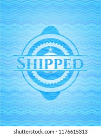 Shipped water wave concept emblem background.
