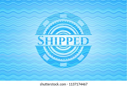 Shipped water wave concept style emblem.