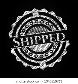 Shipped written with chalkboard texture