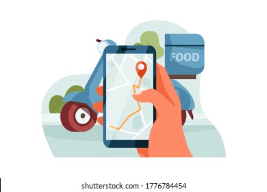 The shipper is checking the map. Vector Illustration concept.