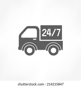 shipping 24 hour icon