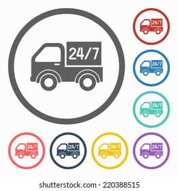 shipping 24 hour icon