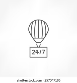 shipping 24 hour icon
