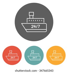 shipping 24 hour icon