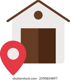 Shipping Address flat Icon for Delivery Services. Package destination symbol, home delivery illustration, logistics address vector