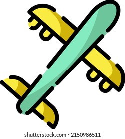 Shipping airplane, illustration, vector on a white background.