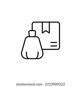 Bolsa De Envío Y Paquete Icono De Esquema Comercio Logística