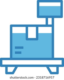 Icono azul de saldo de envío, vector