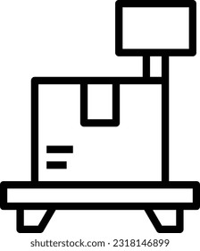 Icono de línea de saldo de envío, vector