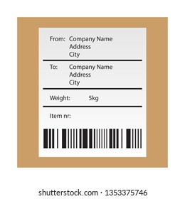 Shipping Bar Code Label Sticker For Shipping Company. Vector Illustration