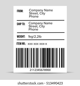 Shipping Barcode Label Vector