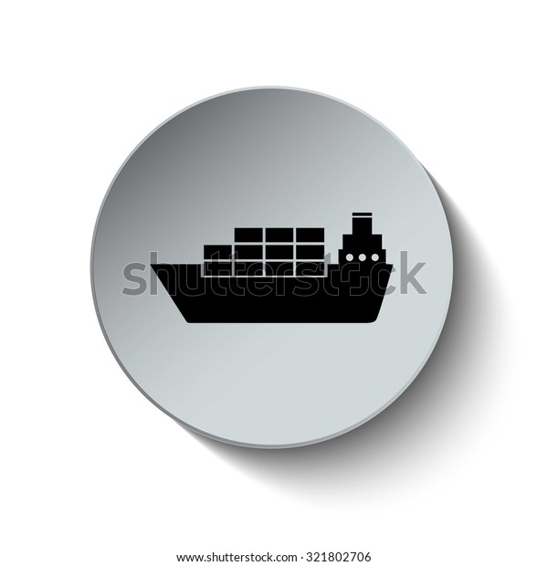 Shipping Boat Icon Container Ship Vessel Stock Vector Royalty Free