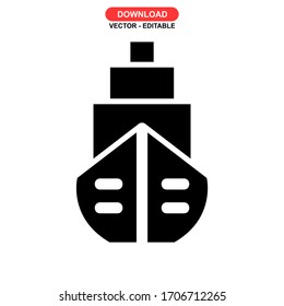 shipping boat icon or logo isolated sign symbol vector illustration - high quality black style vector icons
