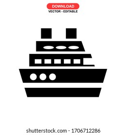 shipping boat icon or logo isolated sign symbol vector illustration - high quality black style vector icons
